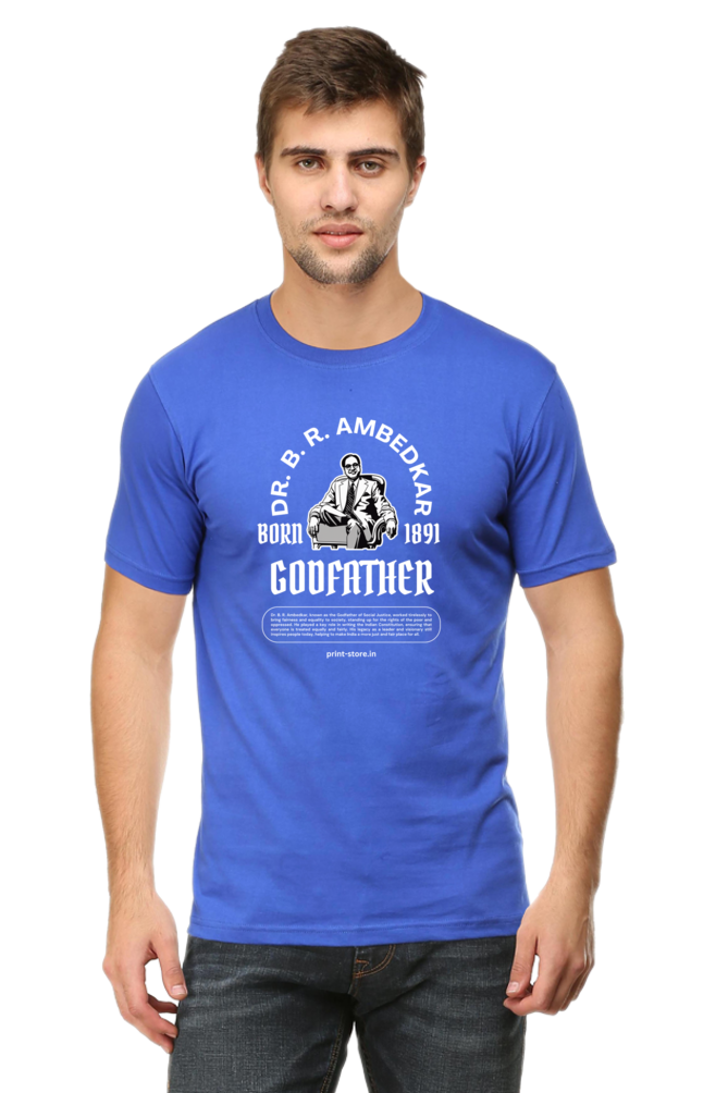 Dr B R Ambedkar: Godfather of Social Justice T-Shirt (Black/Blue)