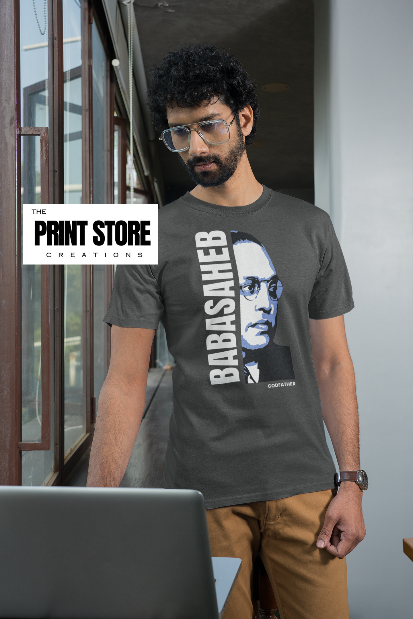 Babasaheb: Godfather - Men's T-shirt (Black/Blue/Grey)