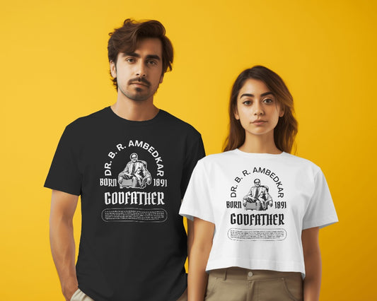 Dr B R Ambedkar: Godfather of Social Justice T-Shirt (Black/Blue)