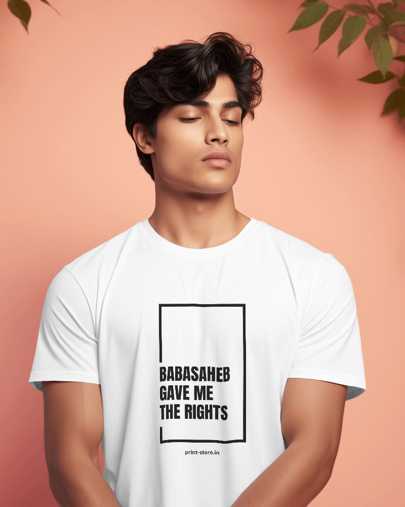 Babasaheb Gave Me Rights - Men's T-shirt (White)