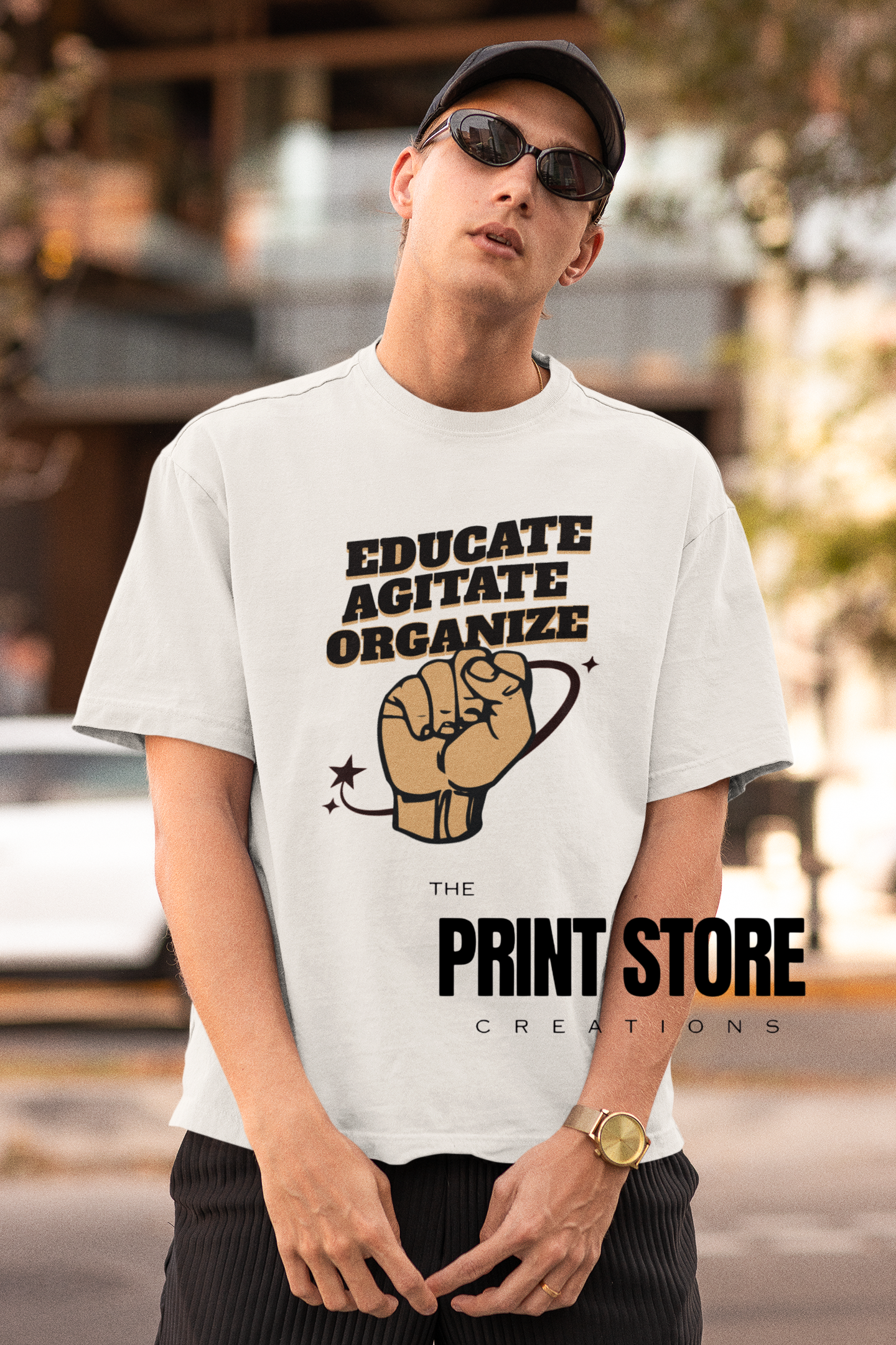 Educate Agitate Organize - Unisex Oversized T-Shirt