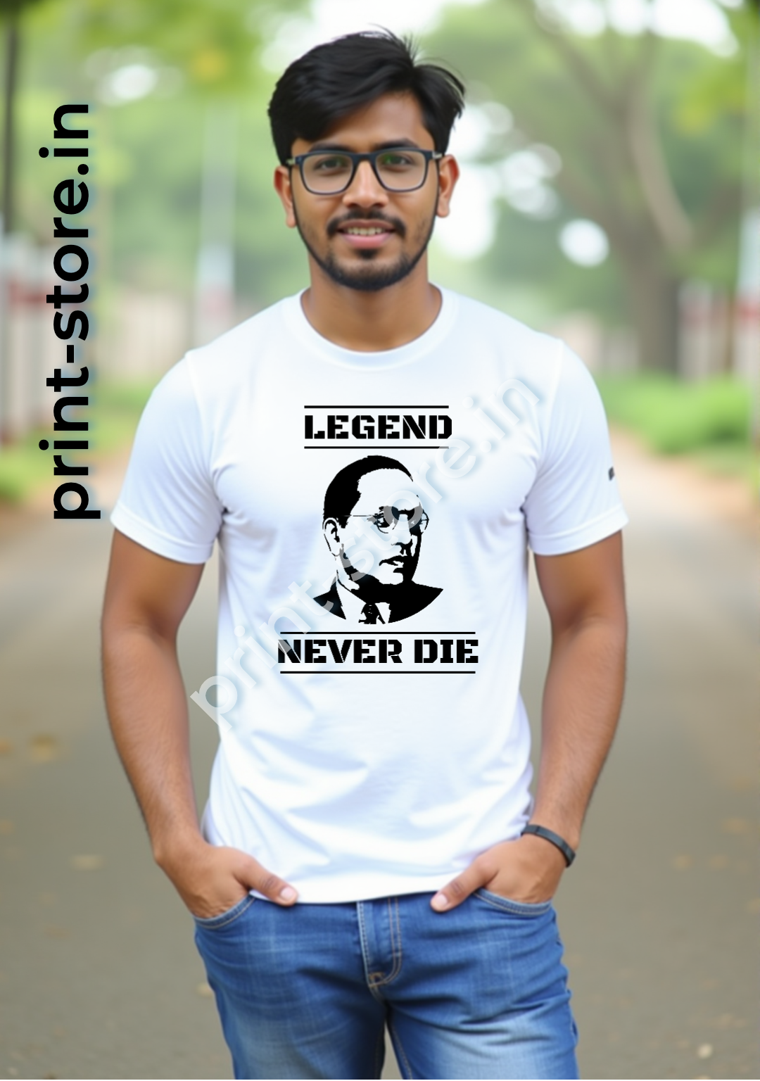 Dr. Ambedkar Men's T-Shirt (white) - Legend Never Die